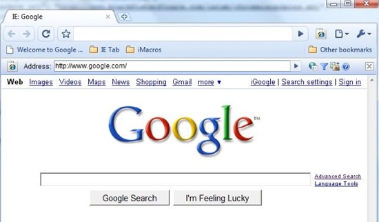 IE Tab in Google Chrome