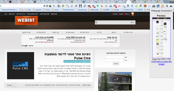 תוספים לגוגל כרום - Webpage Screenshot