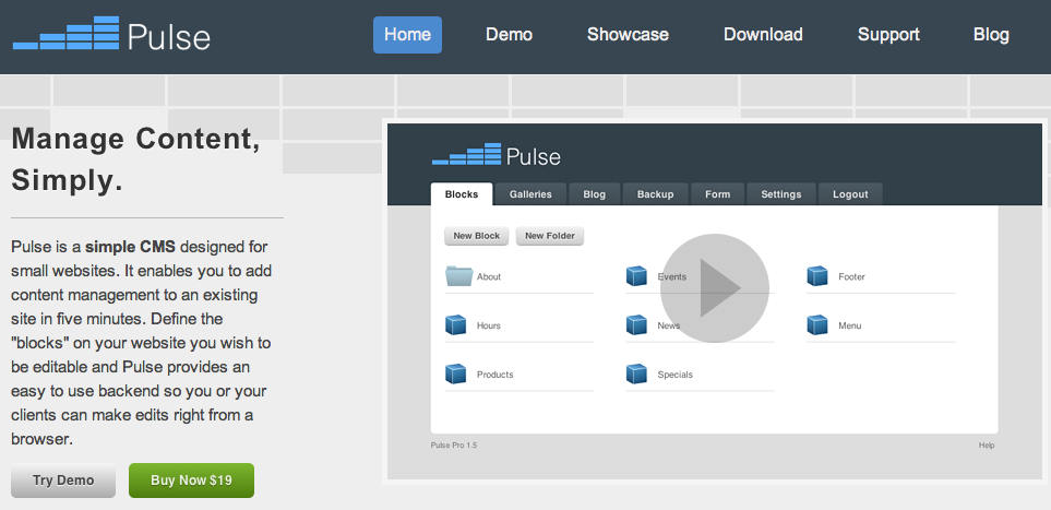 pulsecms - מערכת ניהול תוכן
