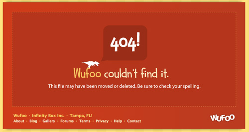 Wufoo - error 404 page